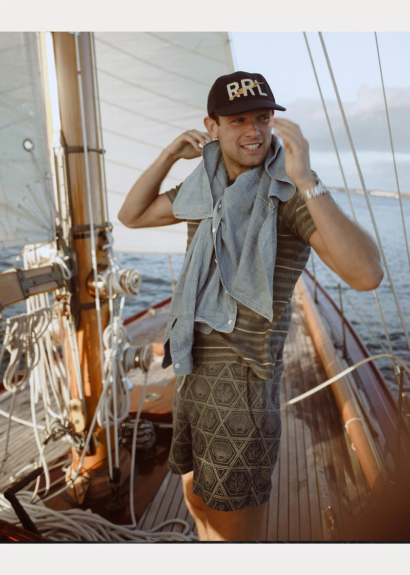 Indigo Shell-Print Jersey Short 6