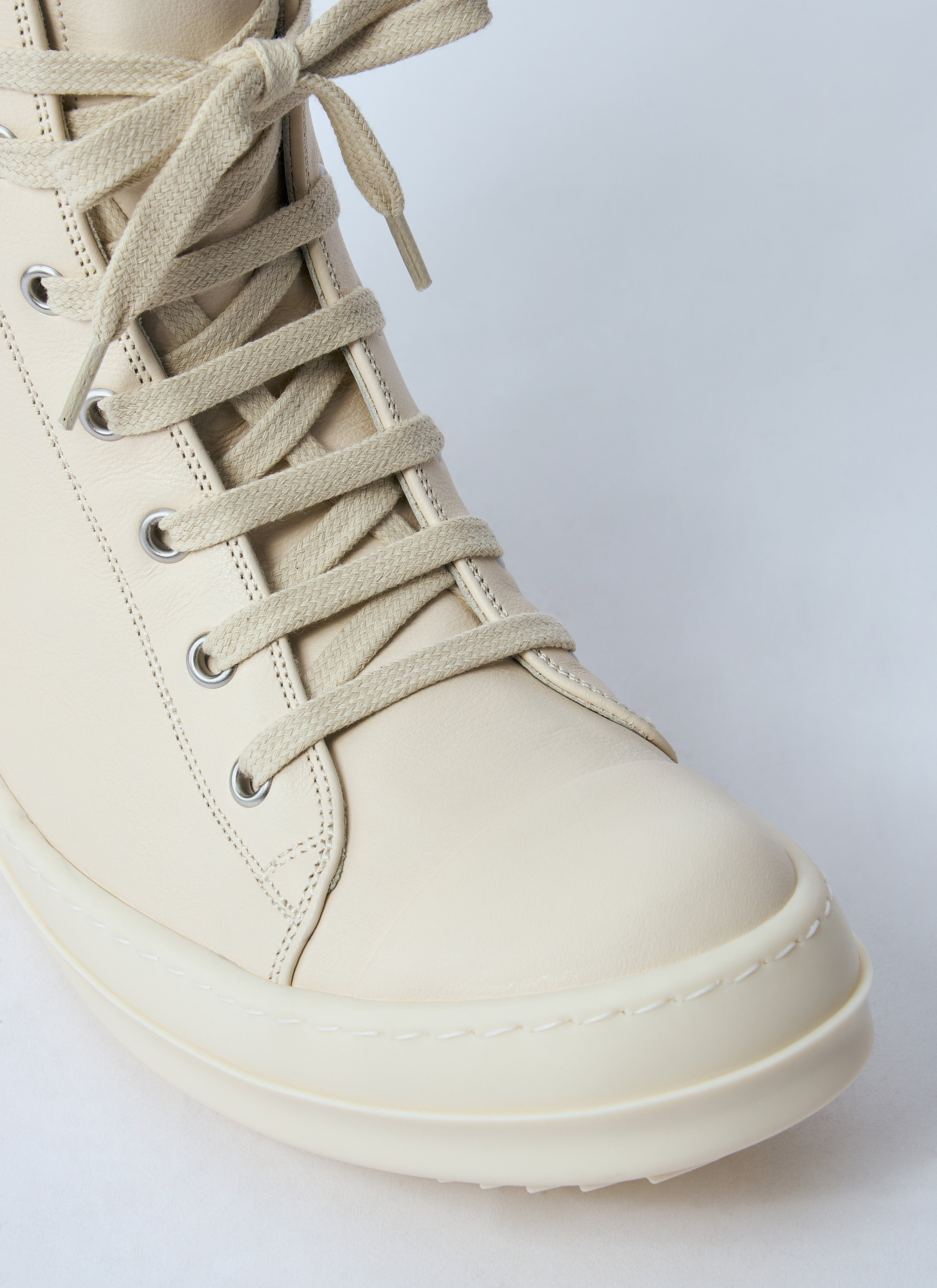 Rick Owens Women High-Top Leather Sneakers - 3