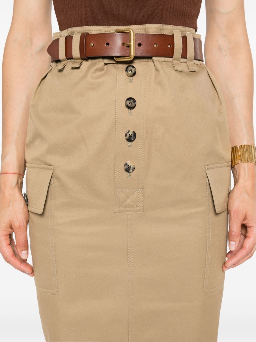 Saint Laurent Paris Women Gonna A Matita Cassandre In Twill Di Cotone - 3
