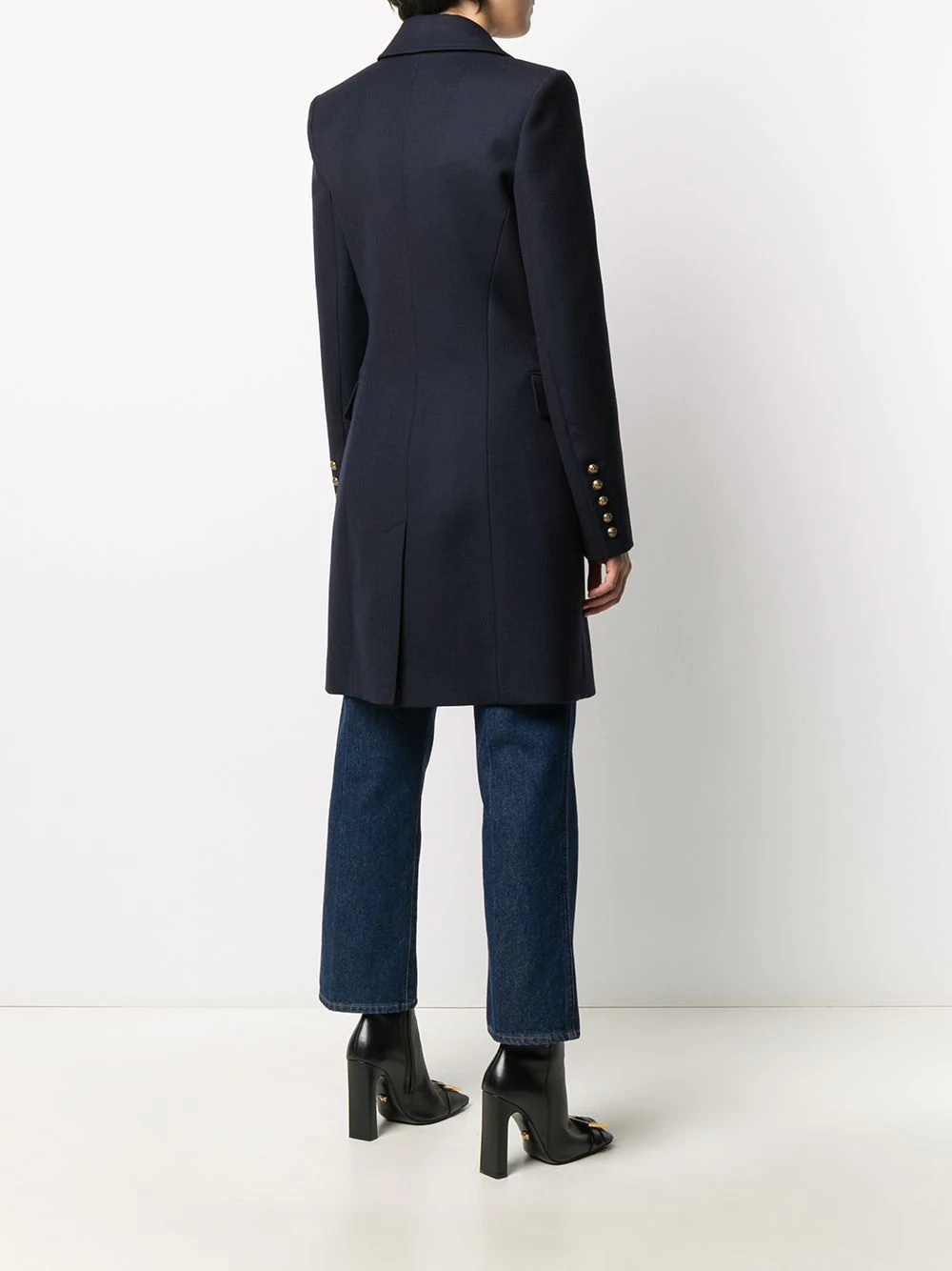 double-breasted midi-length coat - 4