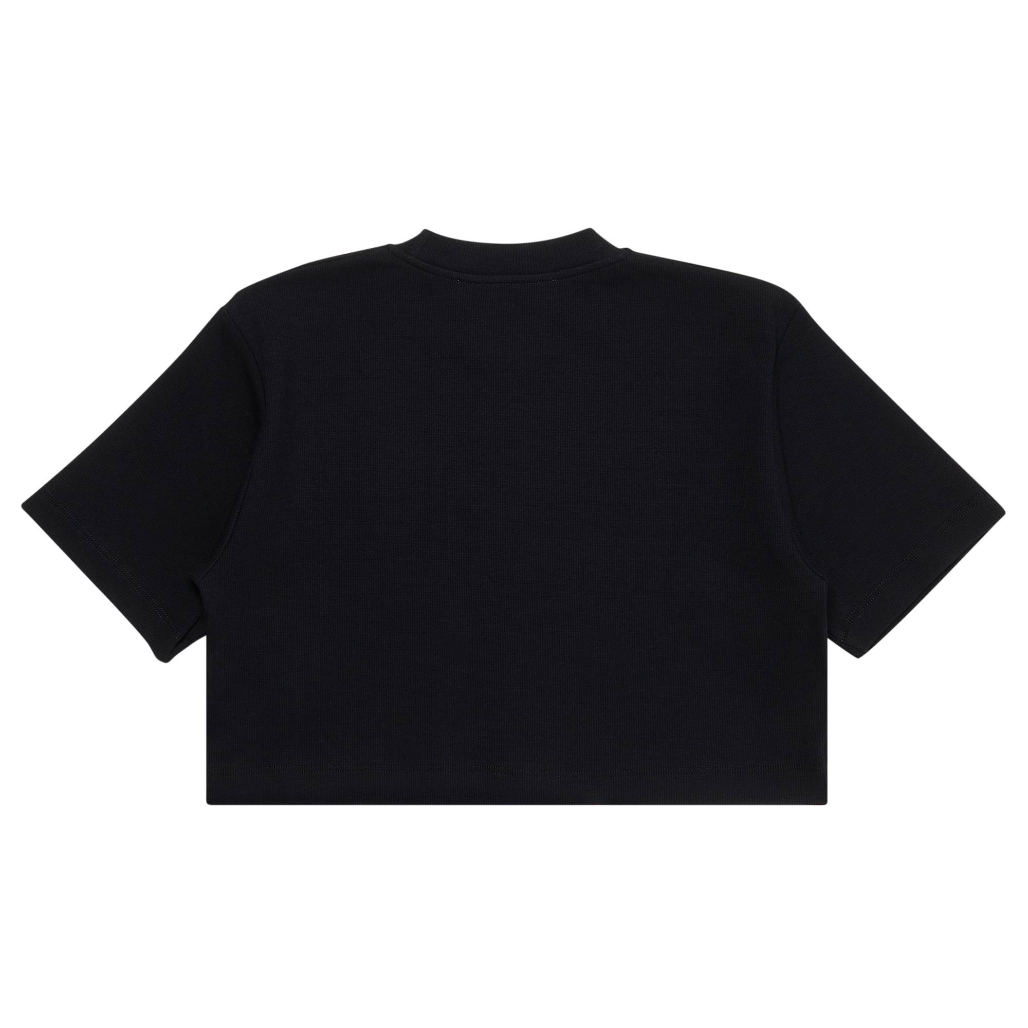 Off-White Off Stamp Ribbed Cropped Tee 'Black/White' - 2