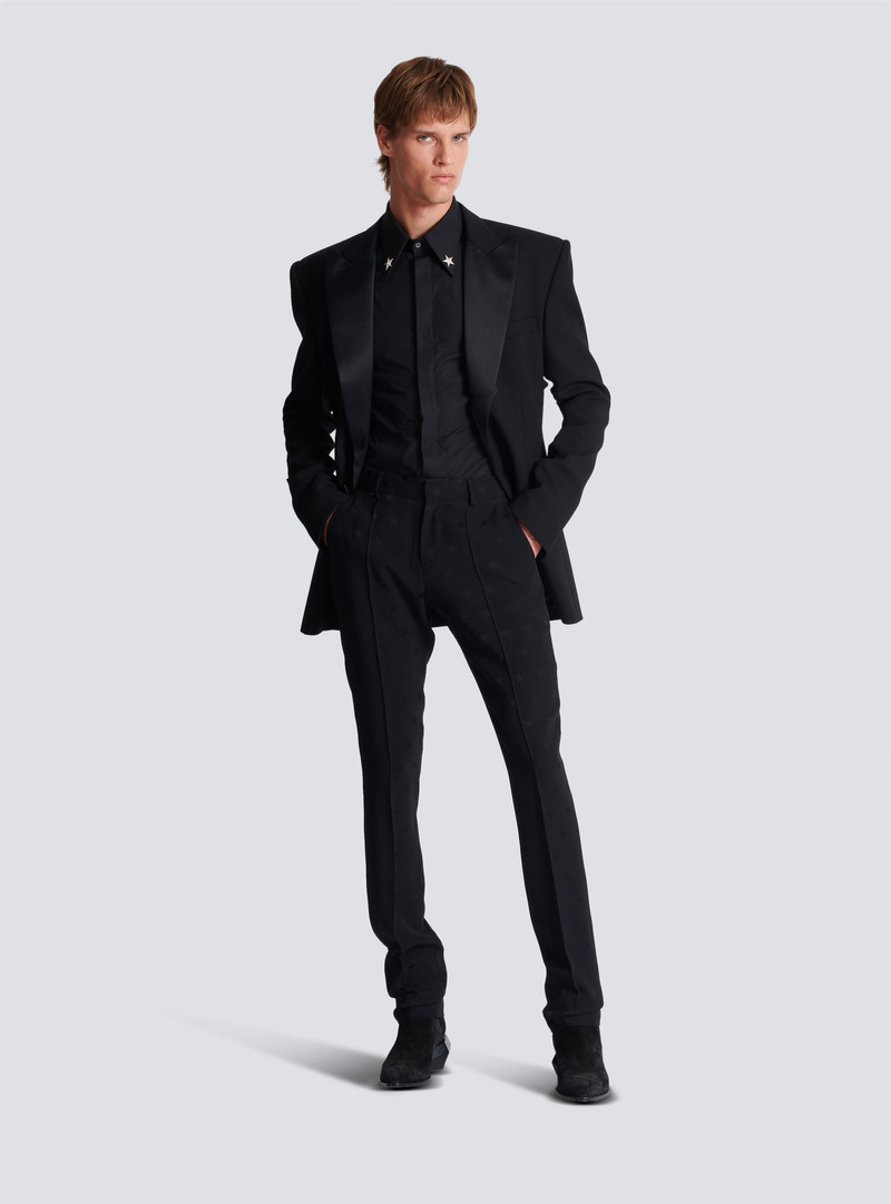 Balmain Jacquard crepe trousers with stars outlook