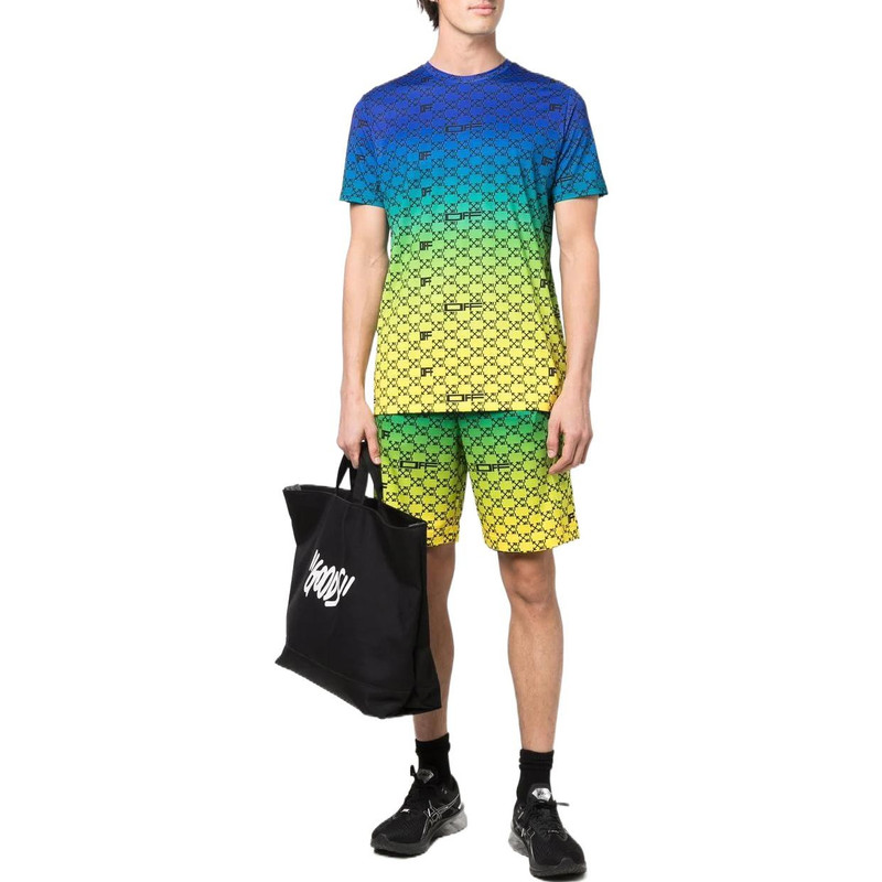 Off-White Off-White SS22 Alphabet Geometry Pattern Full Print Gradient Short Sleeve Blue OMVA034S22FAB0018410 outlook