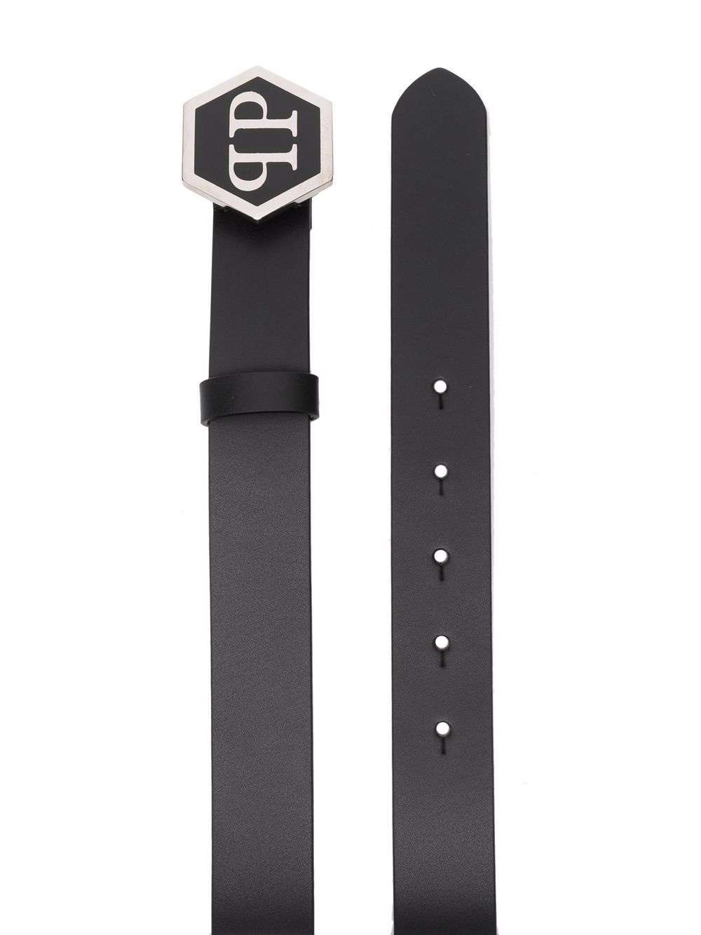 Hexagon leather belt - 2