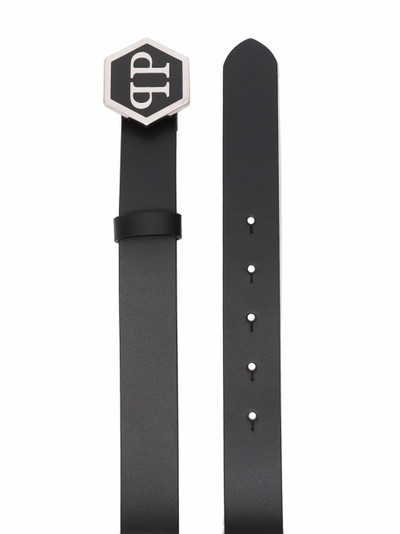 PHILIPP PLEIN Hexagon leather belt outlook