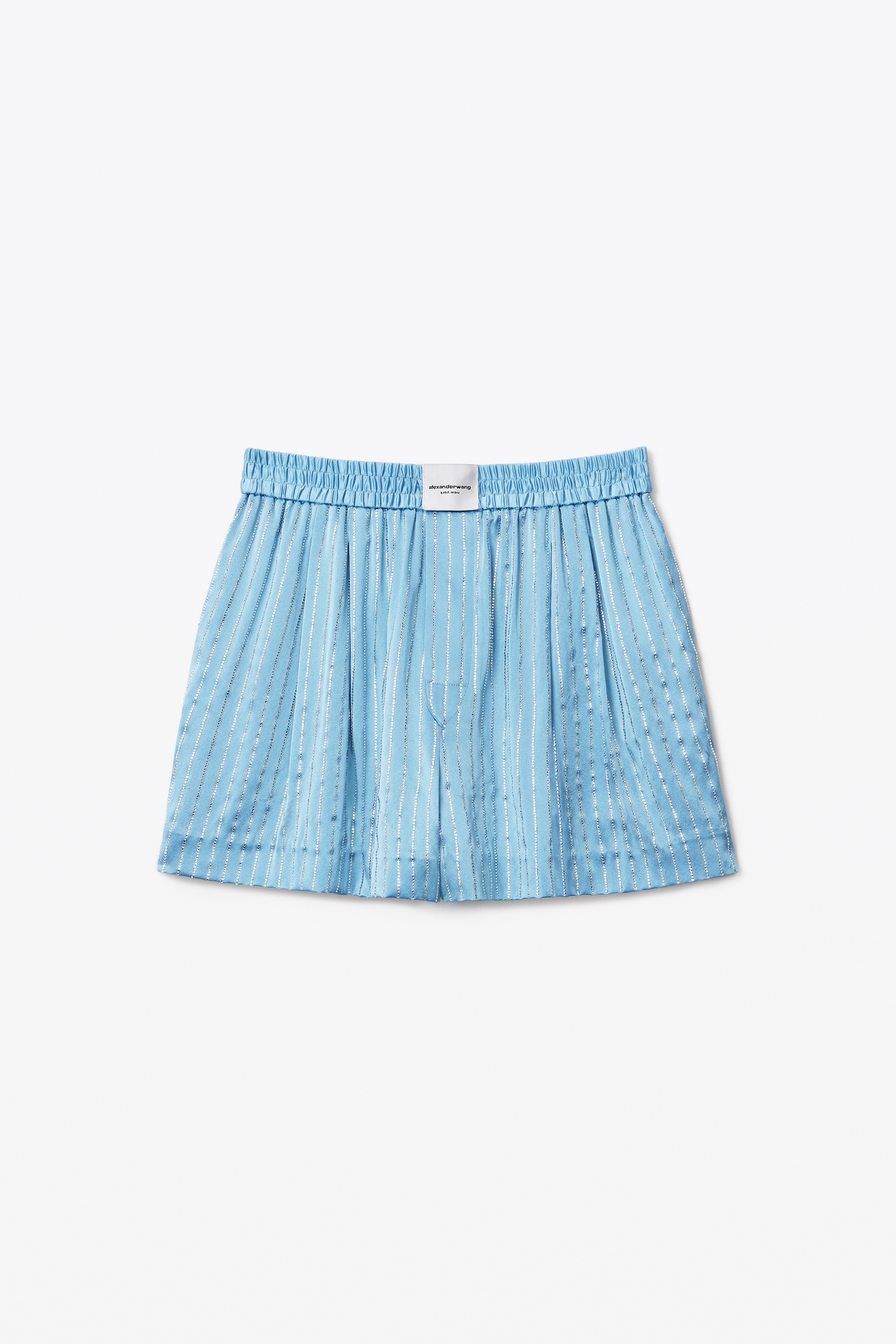 CRYSTAL STRIPE BOXER SHORT IN SILK - 1