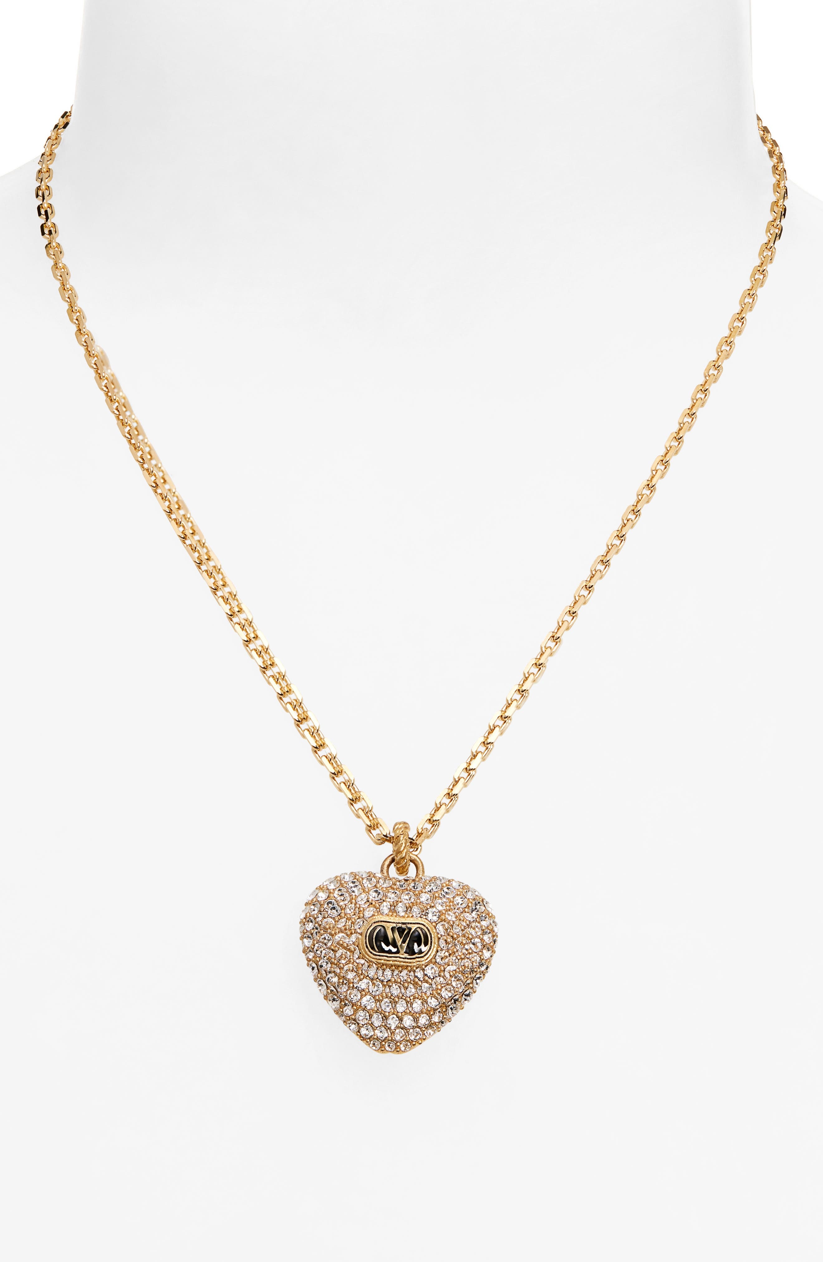 Valentino Garavani Coeur Royal Pendant Necklace in Oro/Rosso at Nordstrom - 2