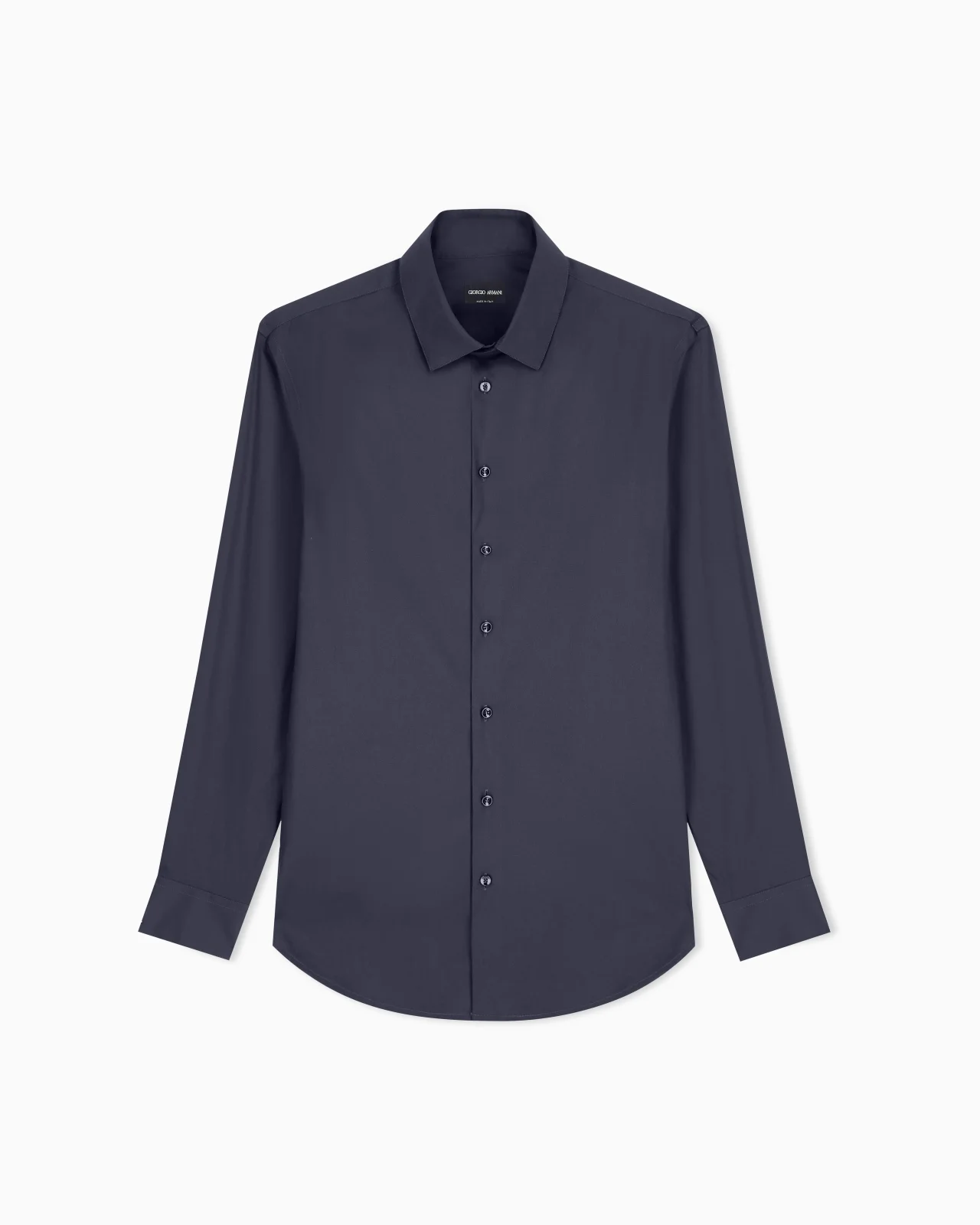 Stretch fabric shirt with collar stays - 1