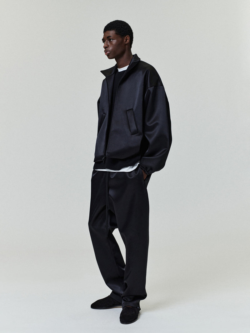ESSENTIALS Bonded Satin Relaxed Track Pant outlook