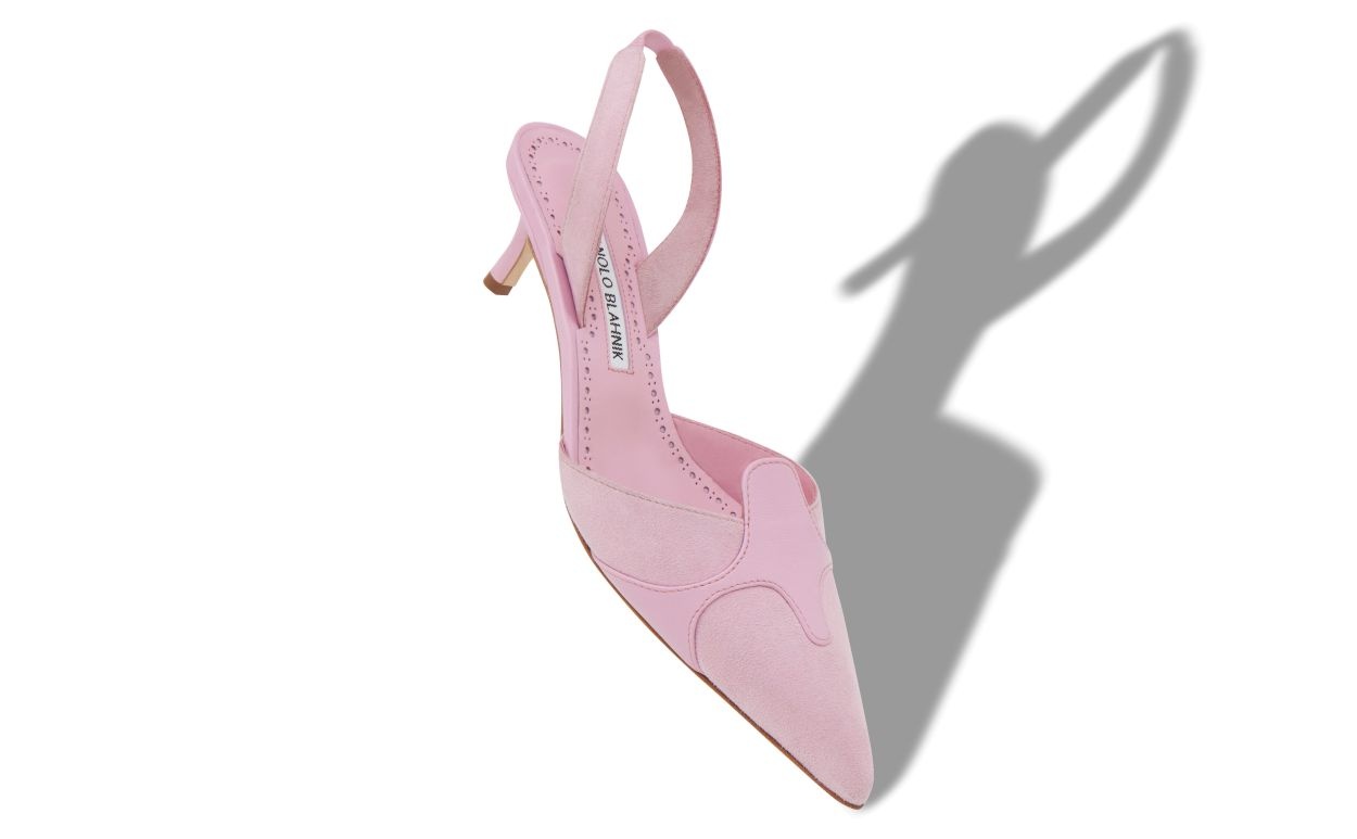 Pink Suede Slingback Pumps - 2