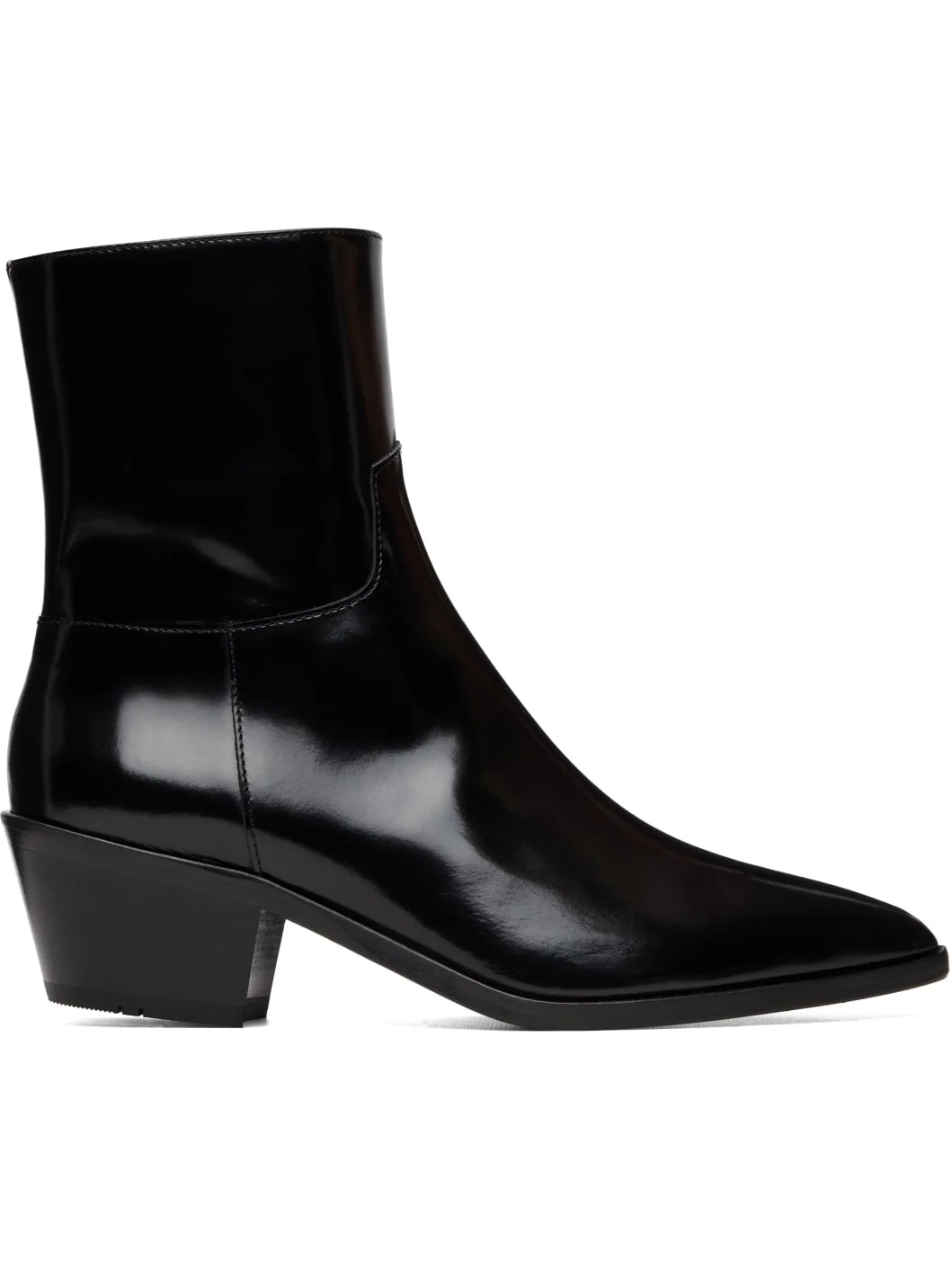 Black Sharp Toe Western Boots - 1