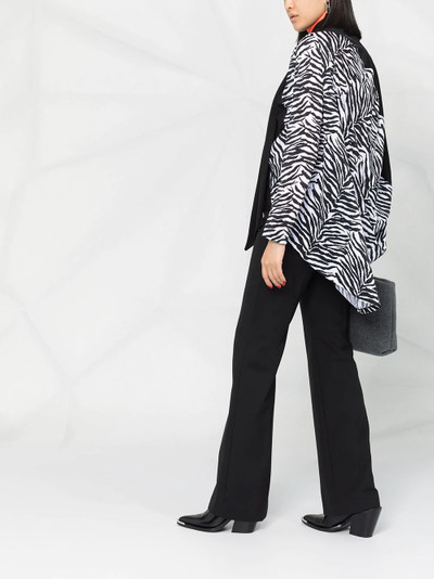 MM6 Maison Margiela zebra-print panel blouse outlook