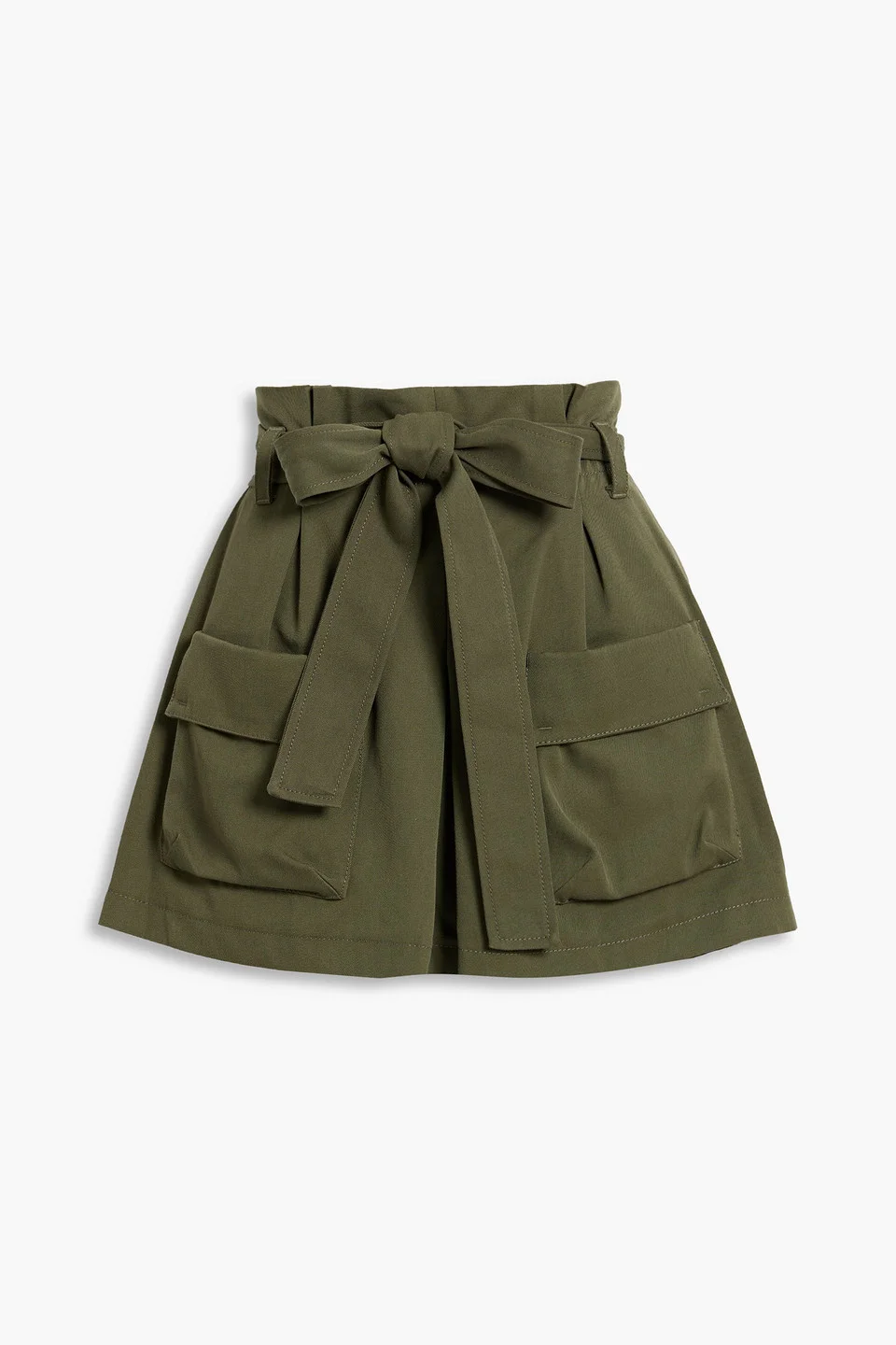 Belted cotton and wool-blend twill shorts - 1