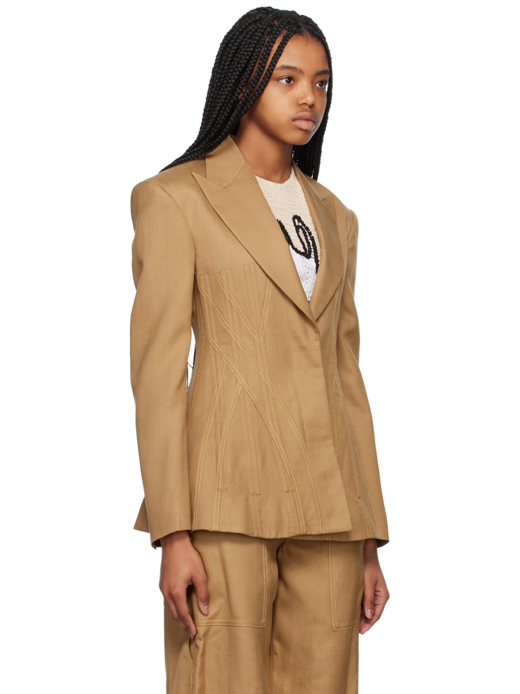 Tan Corset Blazer - 2
