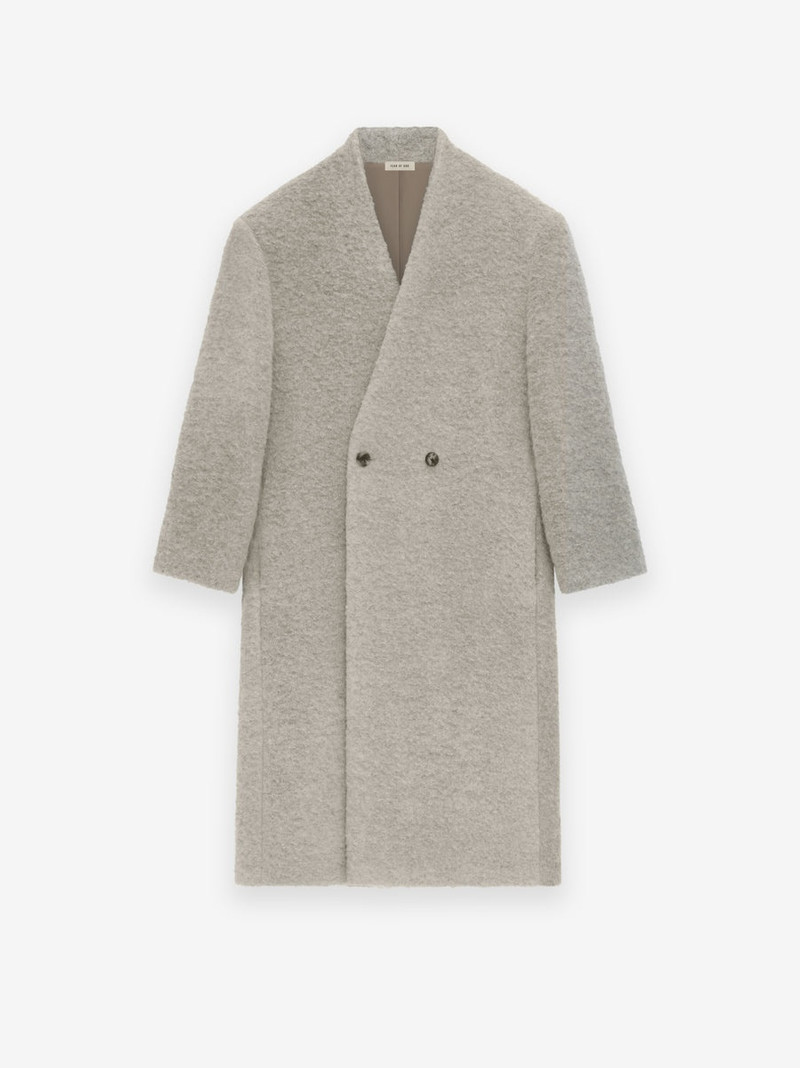 Wool Boucle Lapelless Coat 1