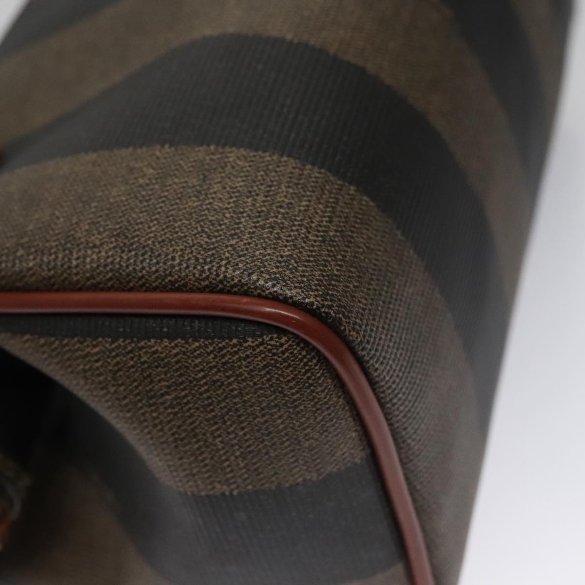 FENDI Pecan Canvas Mini Hand Bag Brown Black - 16