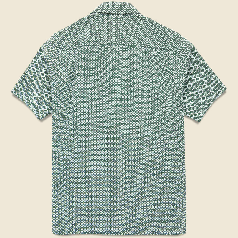 Portuguese Flannel Tile Camp Shirt - Green outlook