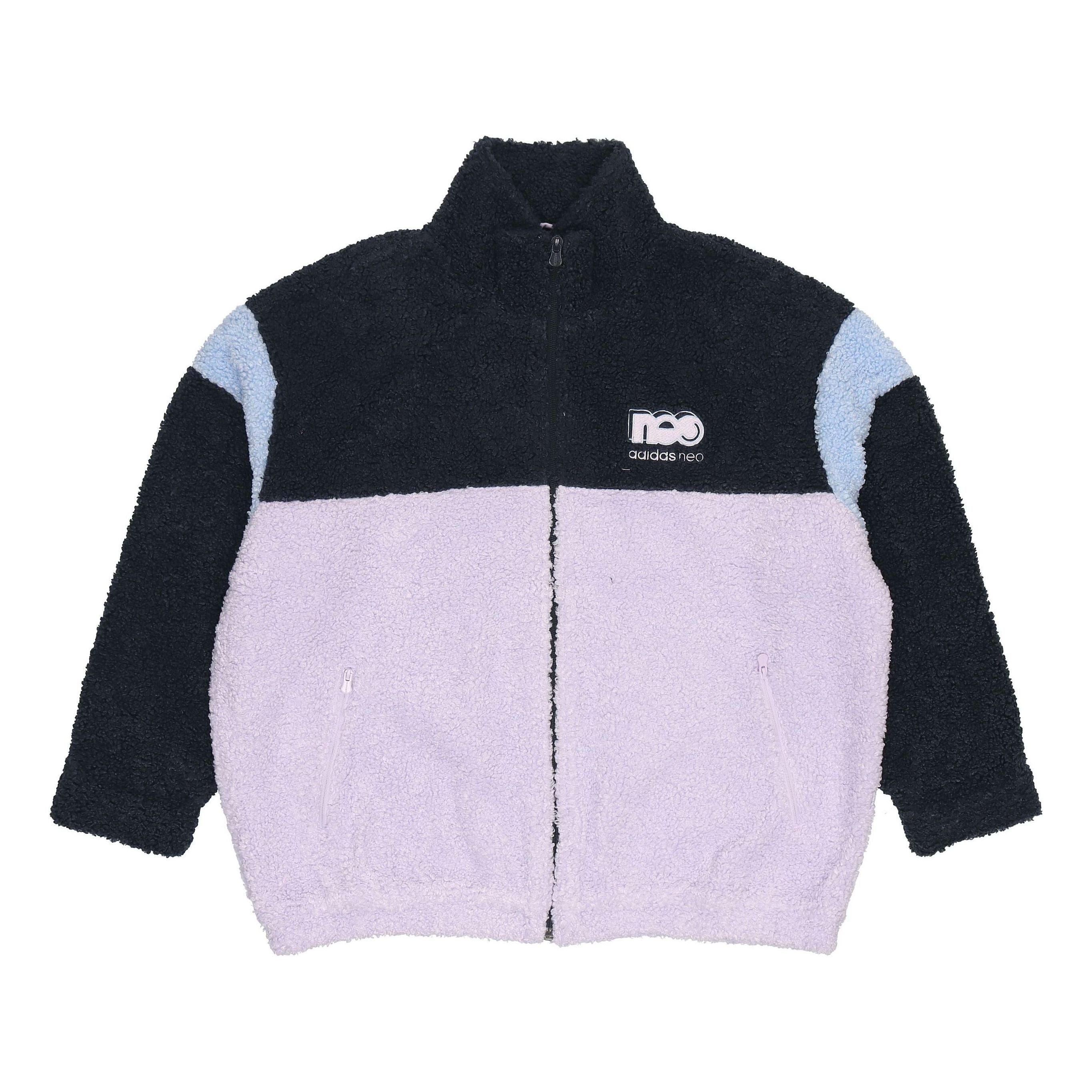 (WMNS) adidas Neo Fleece Jacket 'Purple Black Teal' GU0838 - 1