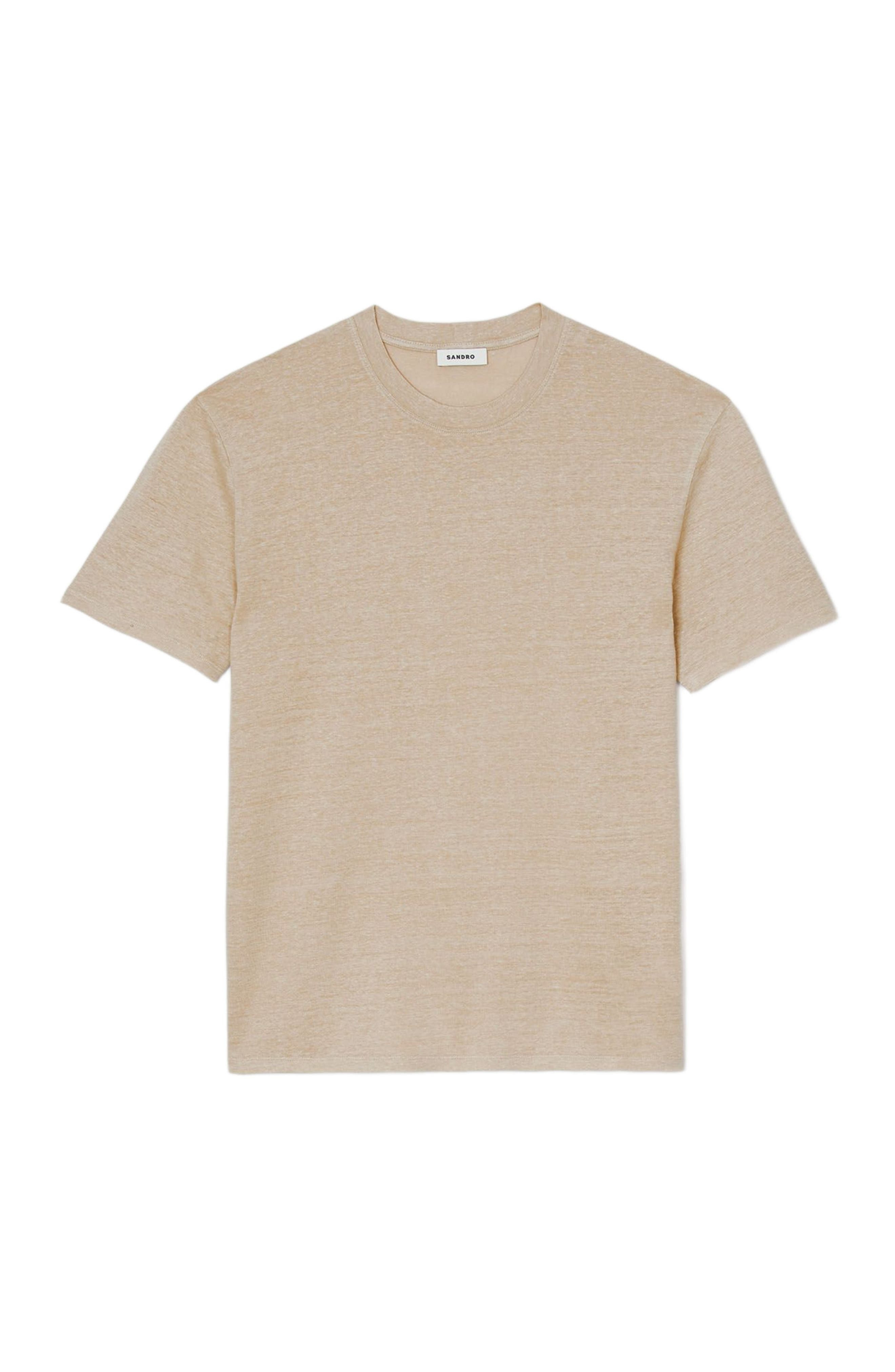 SANDRO Certified linen T-shirt in Nut at Nordstrom - 6