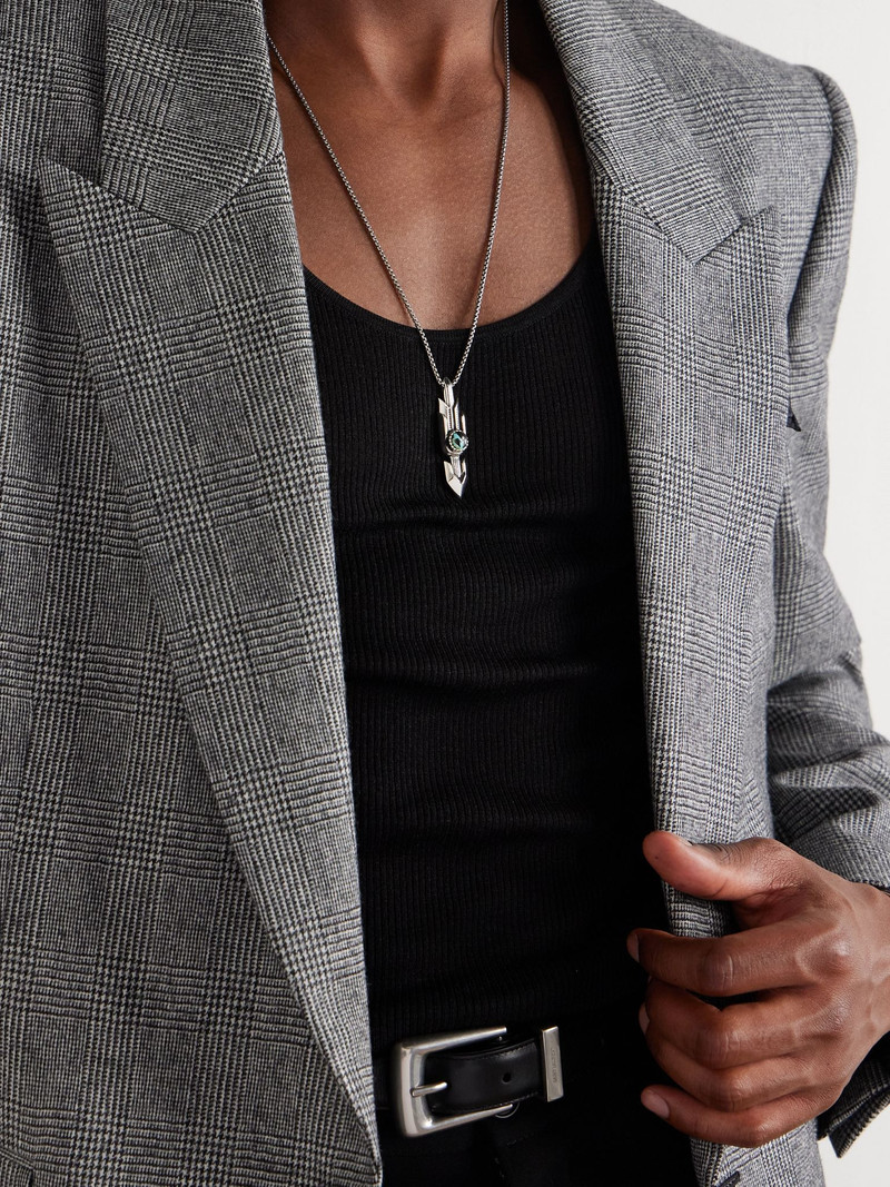 JACQUES MARIE MAGE Natrona Sterling Silver Apache Blue Turquoise Pendant Necklace Silver outlook