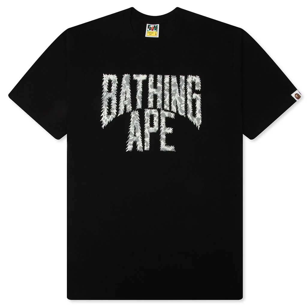 WILD LEOPARD PATTERN NYC LOGO TEE - BLACK/GRAY - 1