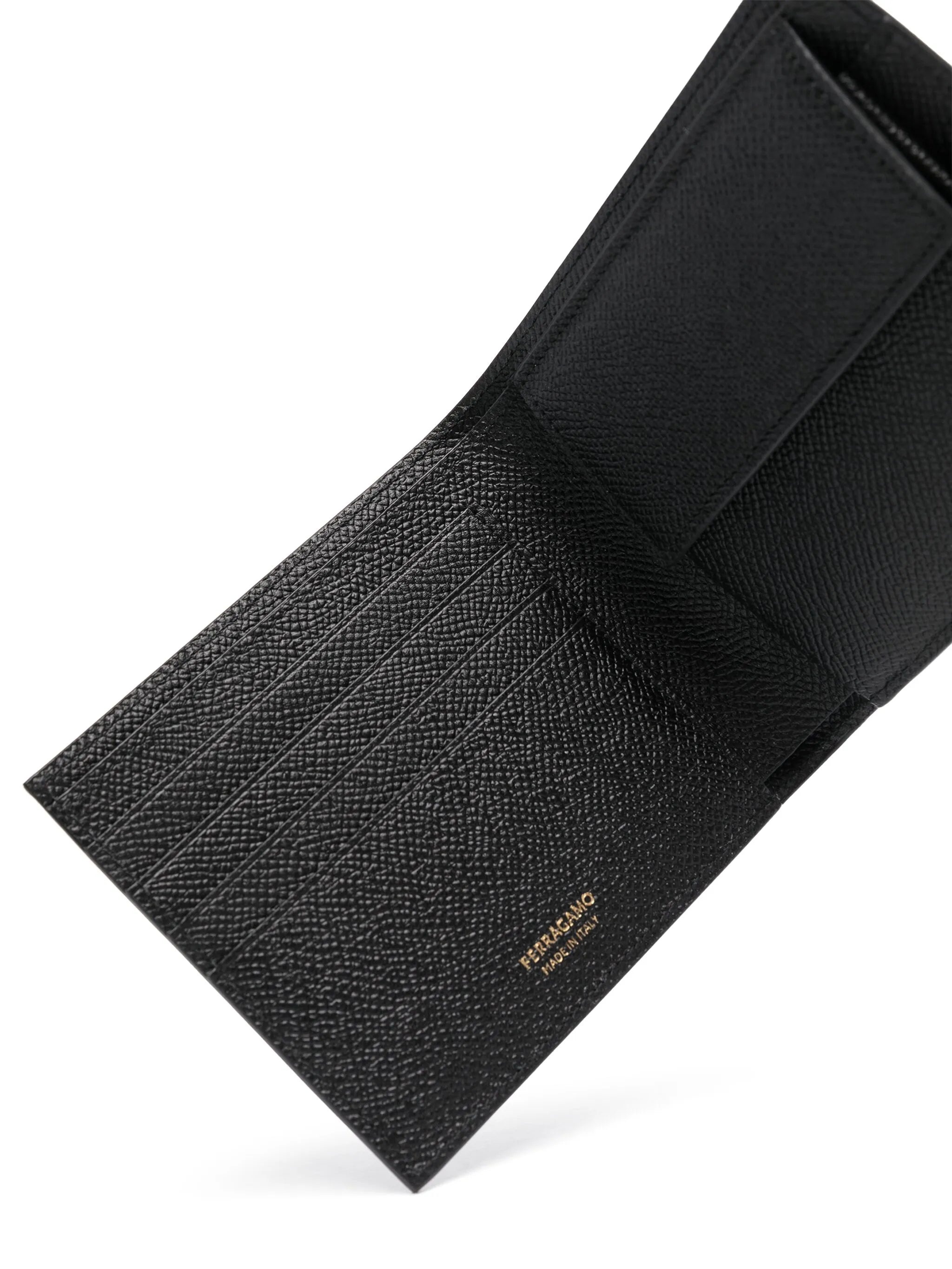 Gancini-plaque Grained Leather Wallet - 3