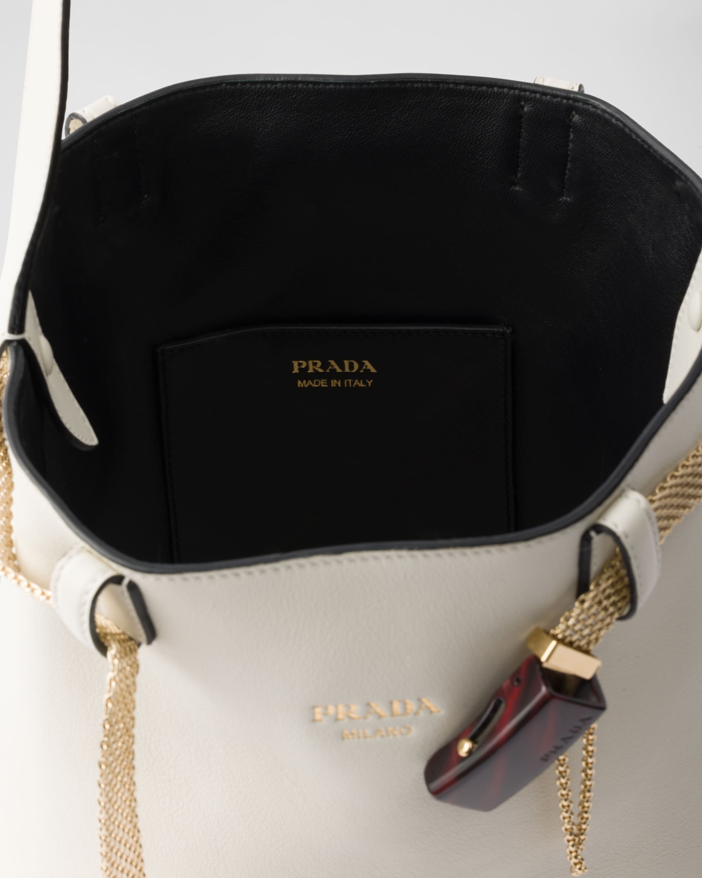 Prada Buckle leather bucket bag with jeweled belt - 5