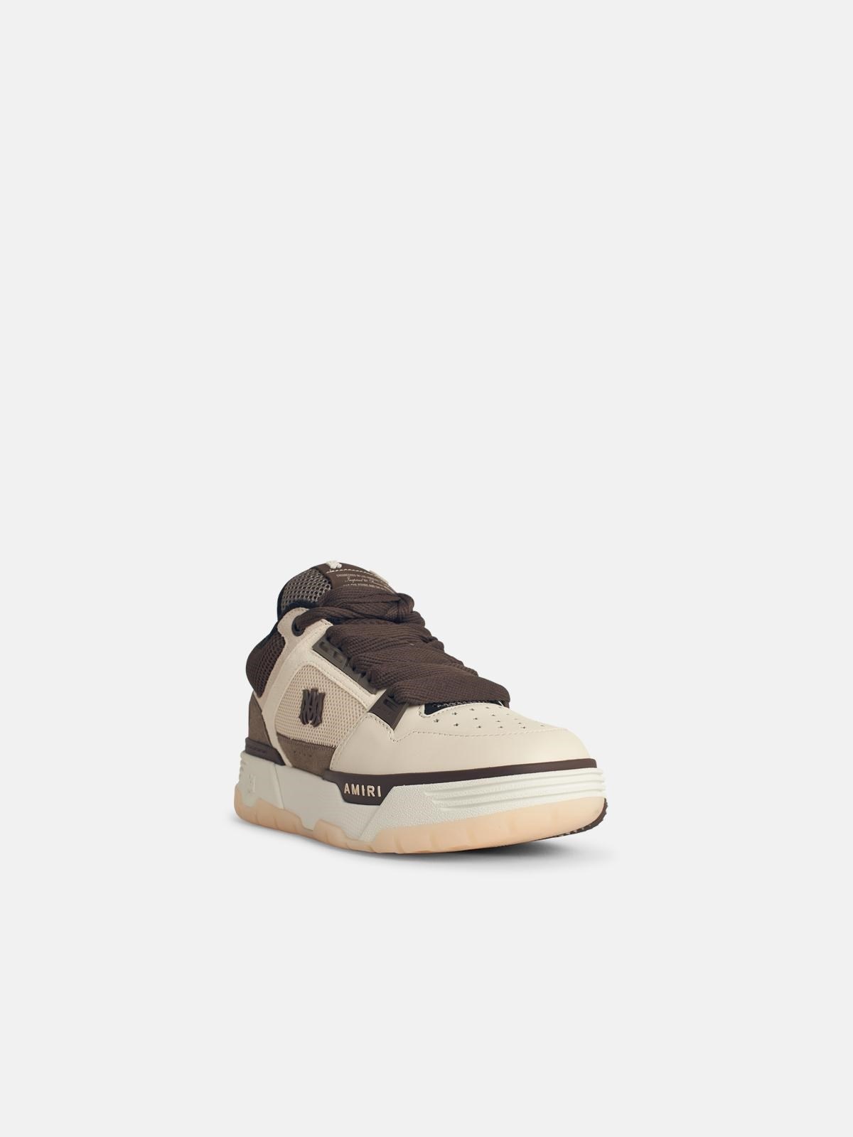 'MA-1' BROWN LEATHER BLEND SNEAKERS - 2