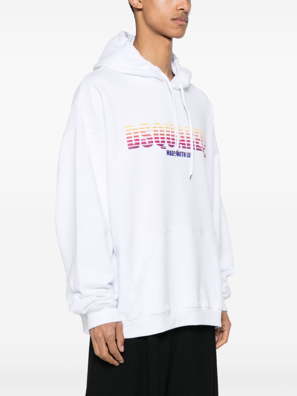 パーカー・フーディ Dsquared2 Cotton Sweatshirt With Logo DSQUARED2 Sweater Pink Logo Print Cotton Hoodie Sweatshirt