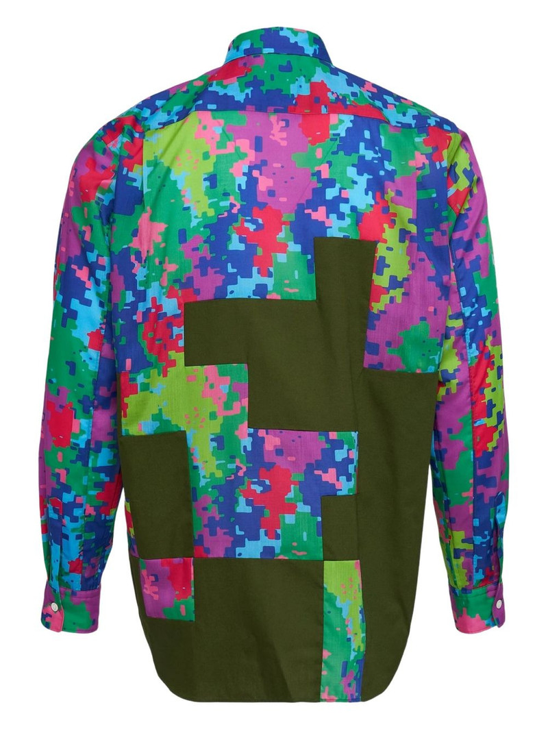 Comme des Garçons Homme Plus patchwork printed shirt outlook