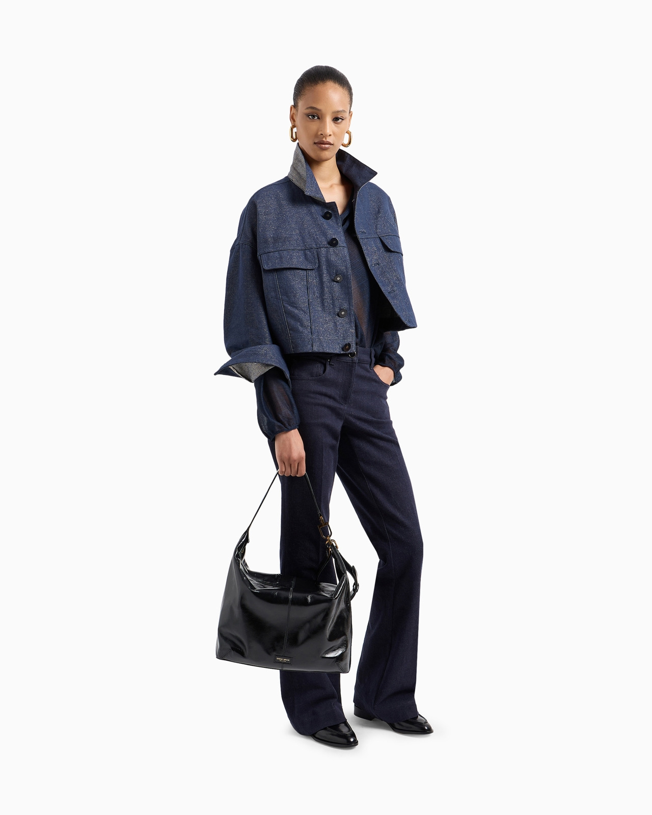 La Prima Soft large hobo bag in patent nappa leather - 6