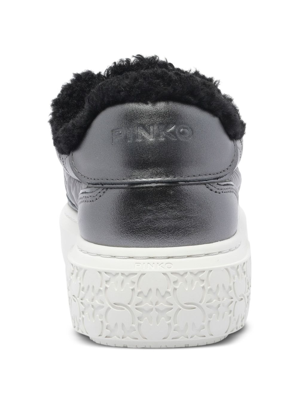 metallic fur-lined sneakers - 3