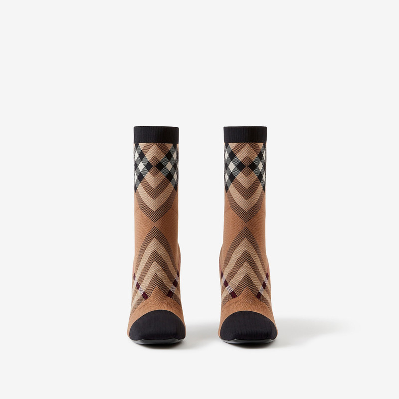 Burberry Knitted Check Sock Boots outlook