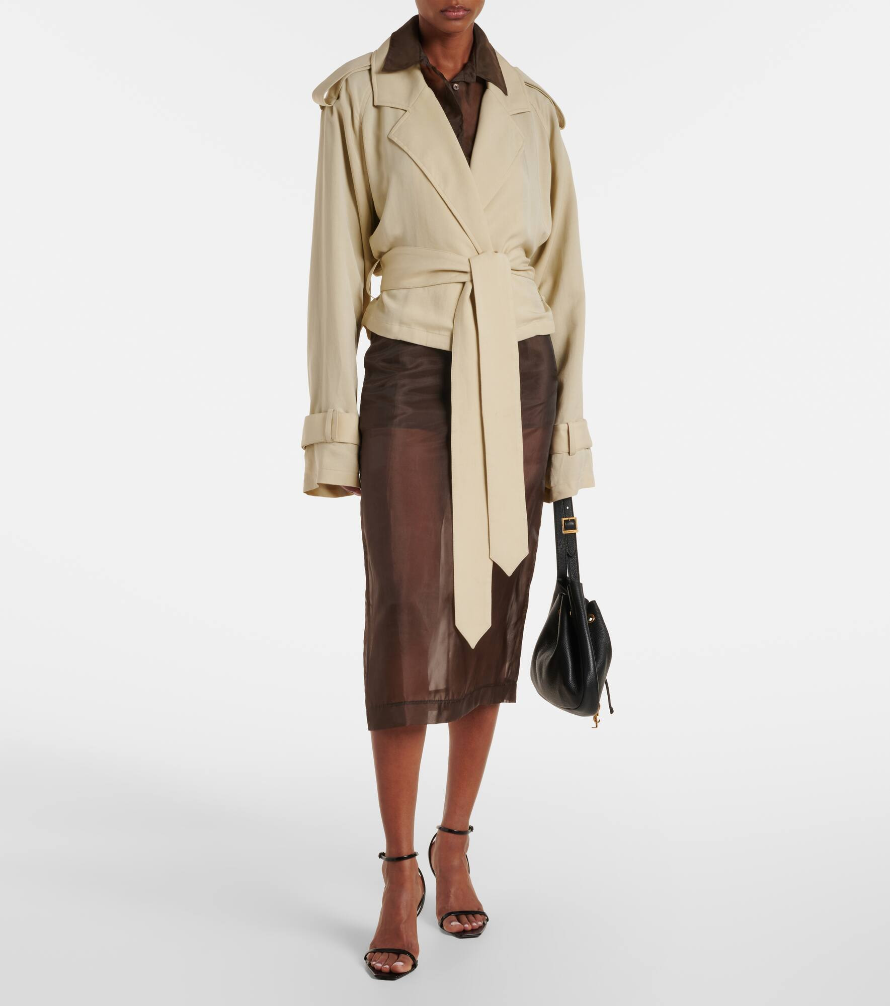 Simona cropped trench coat - 2