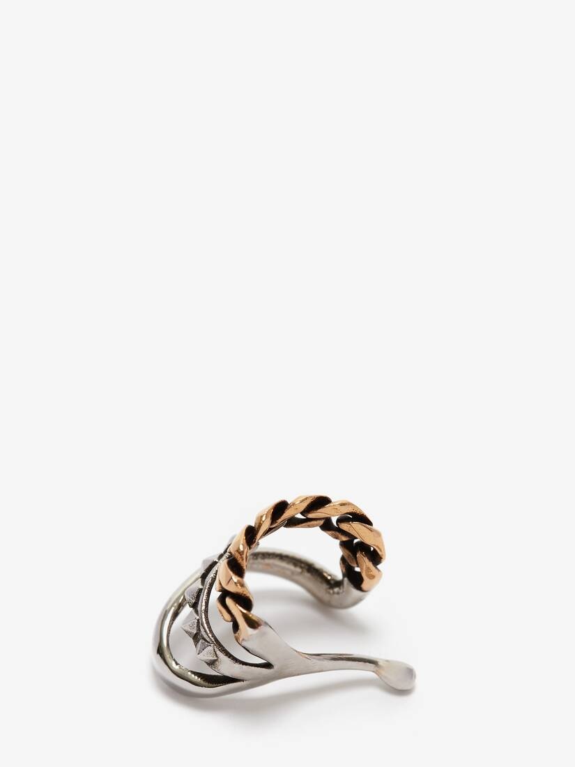 Punk Ear Cuff in Antique Silver/antique Gold - 3