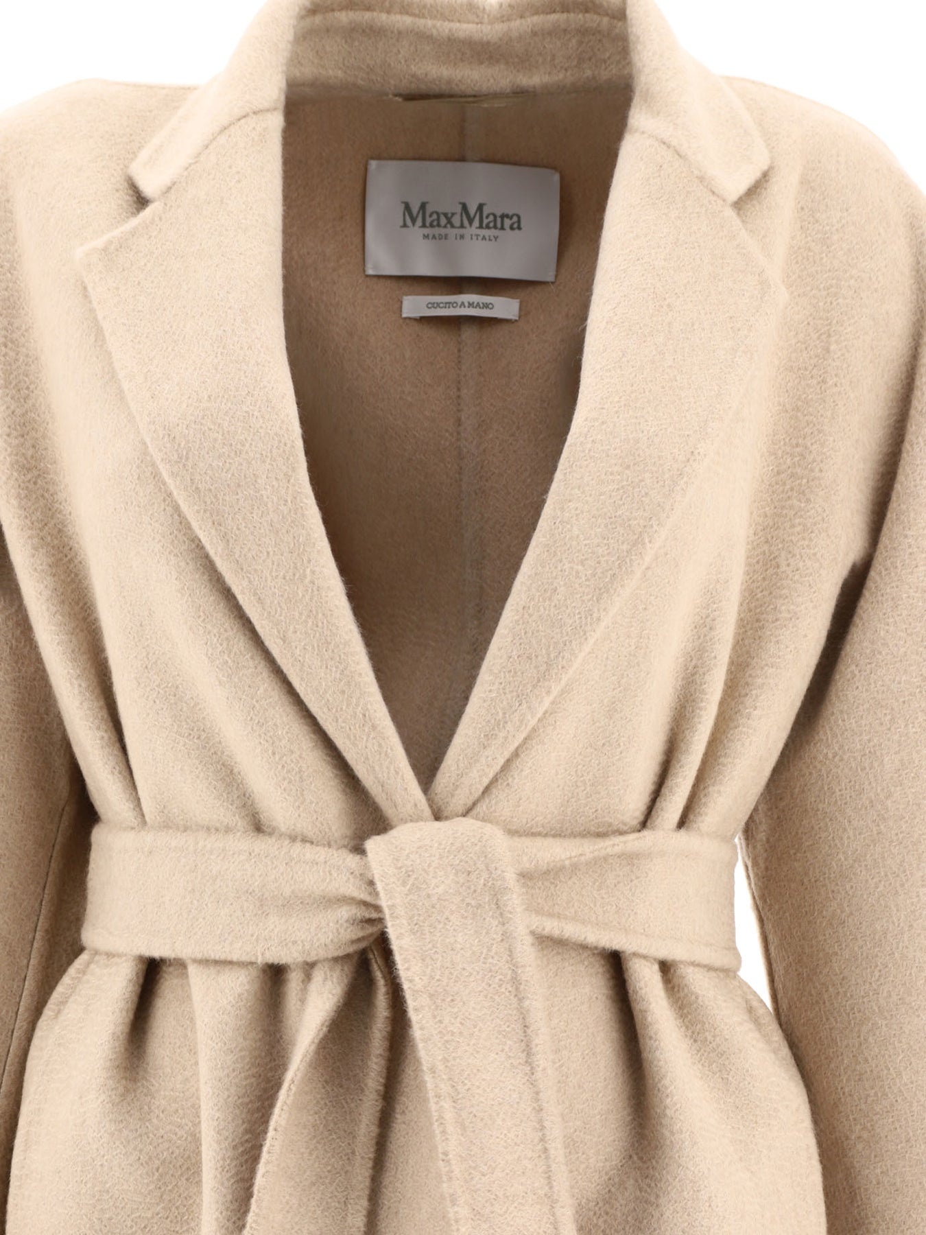 Short Cashmere Wrap Coat Coats Beige - 3