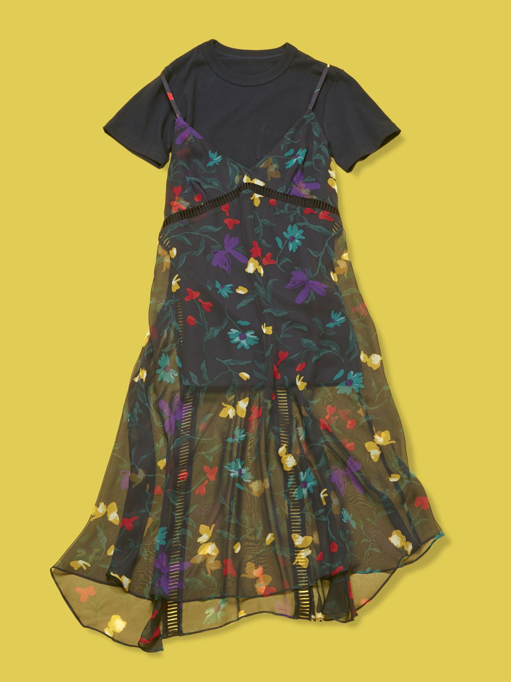 Floral Print Cotton Jersey Dress - 1