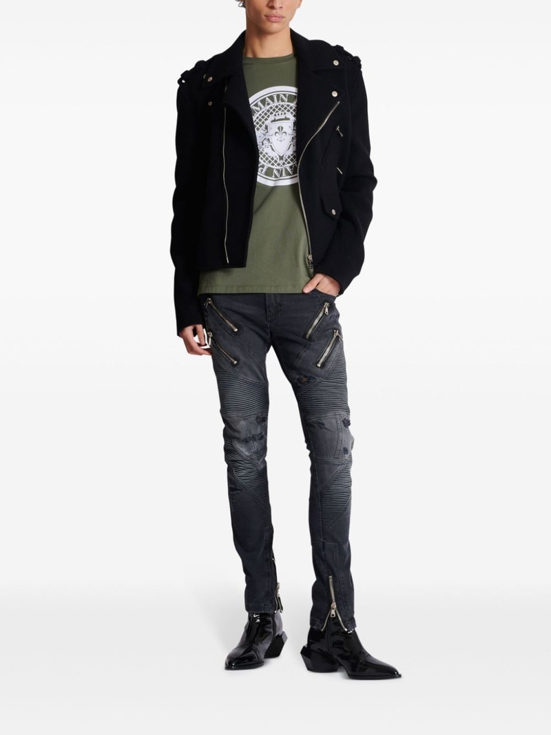 Balmain Coin-print cotton T-shirt outlook