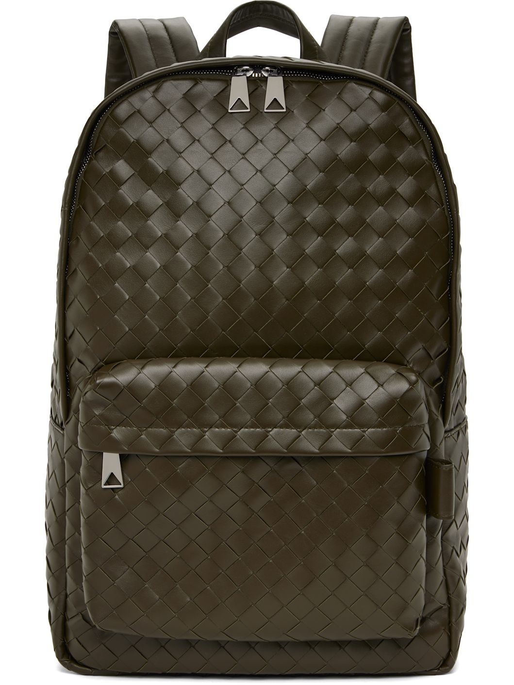 Khaki Medium Intrecciato Backpack - 1