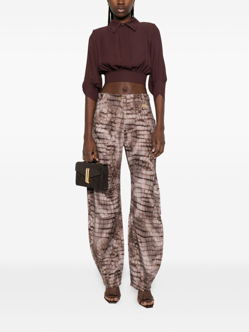 ELISABETTA FRANCHI crocodile-effect jeans outlook