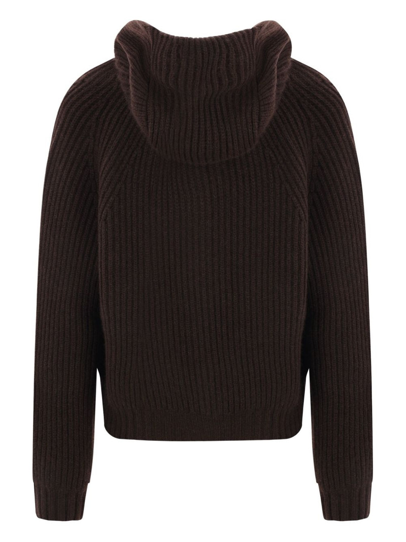 hooded ribbed cardigan 1