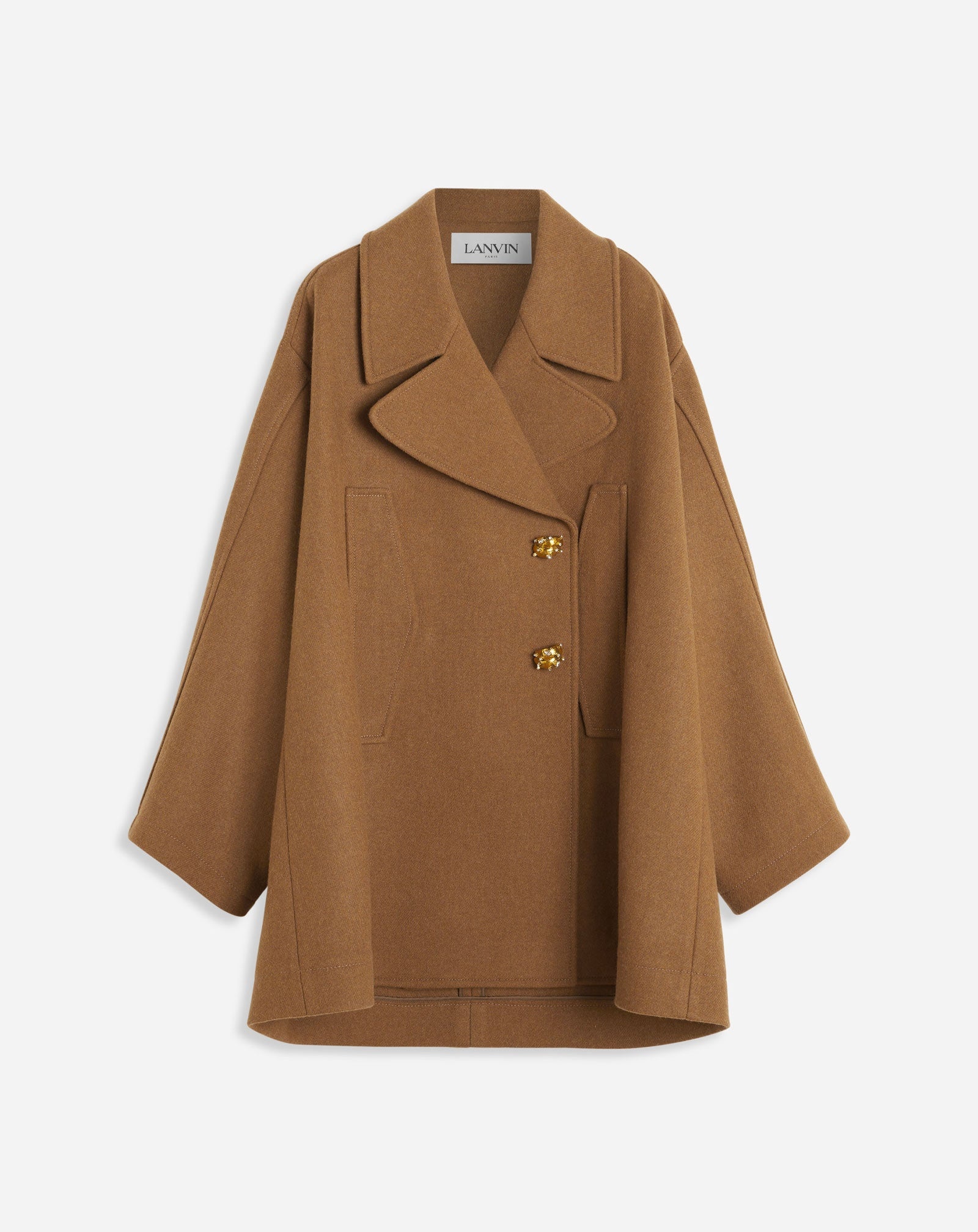 TAILORED PEACOAT WITH JEWEL BUTTONS - 1