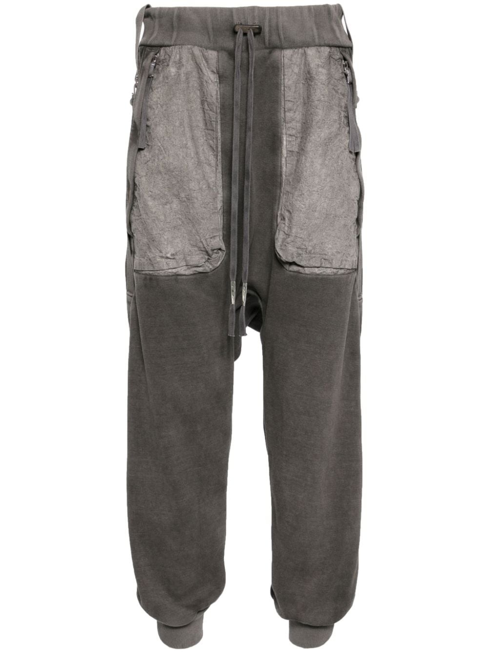 deconstructed cotton track pants - 1