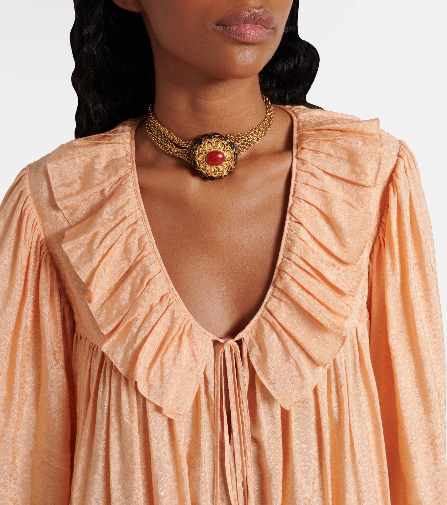 Ruffled jacquard minidress - 4