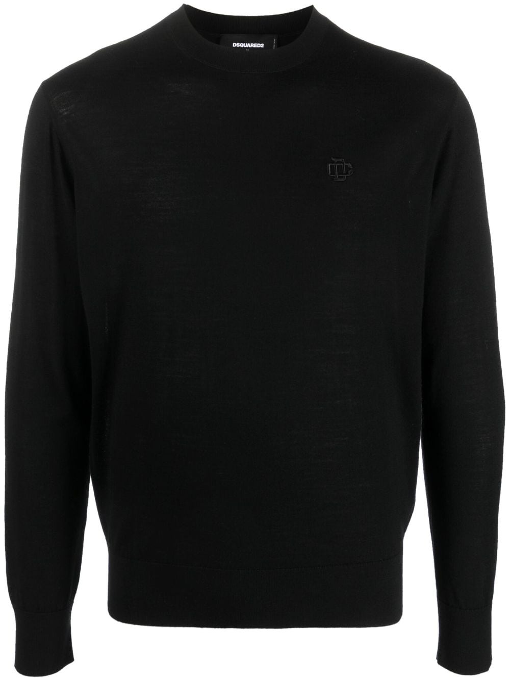 embroidered-logo virgin-wool sweatshirt - 1