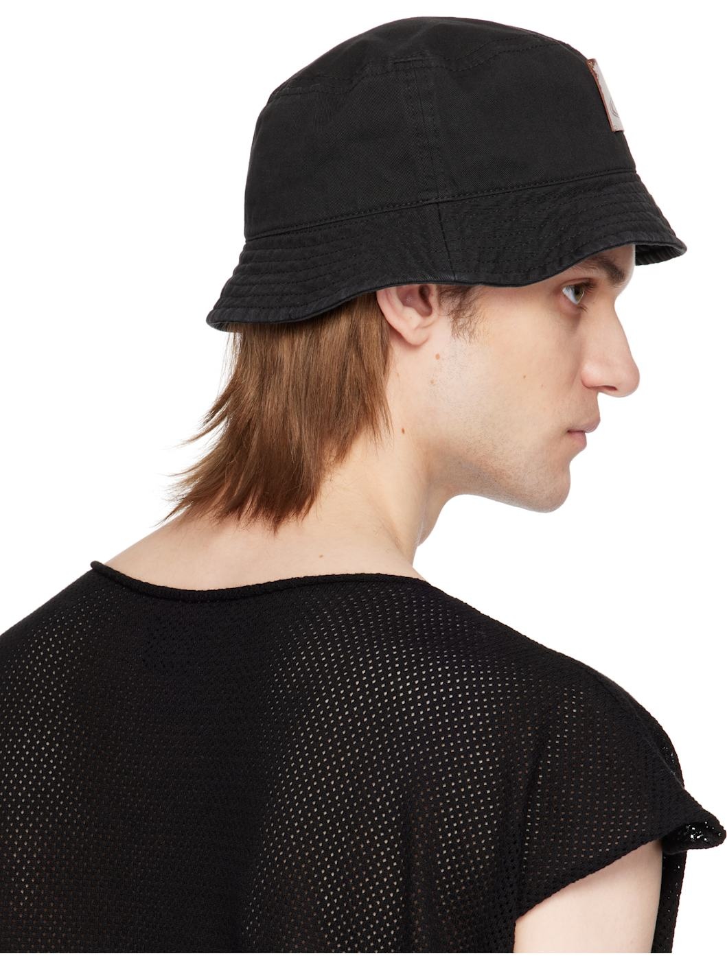 Black Cotton Twill Bucket Hat - 3