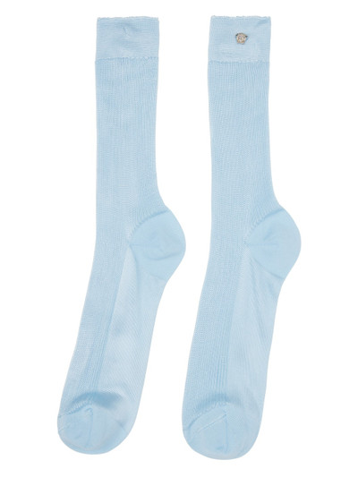 VERSACE Blue Ribbed Knit Socks outlook