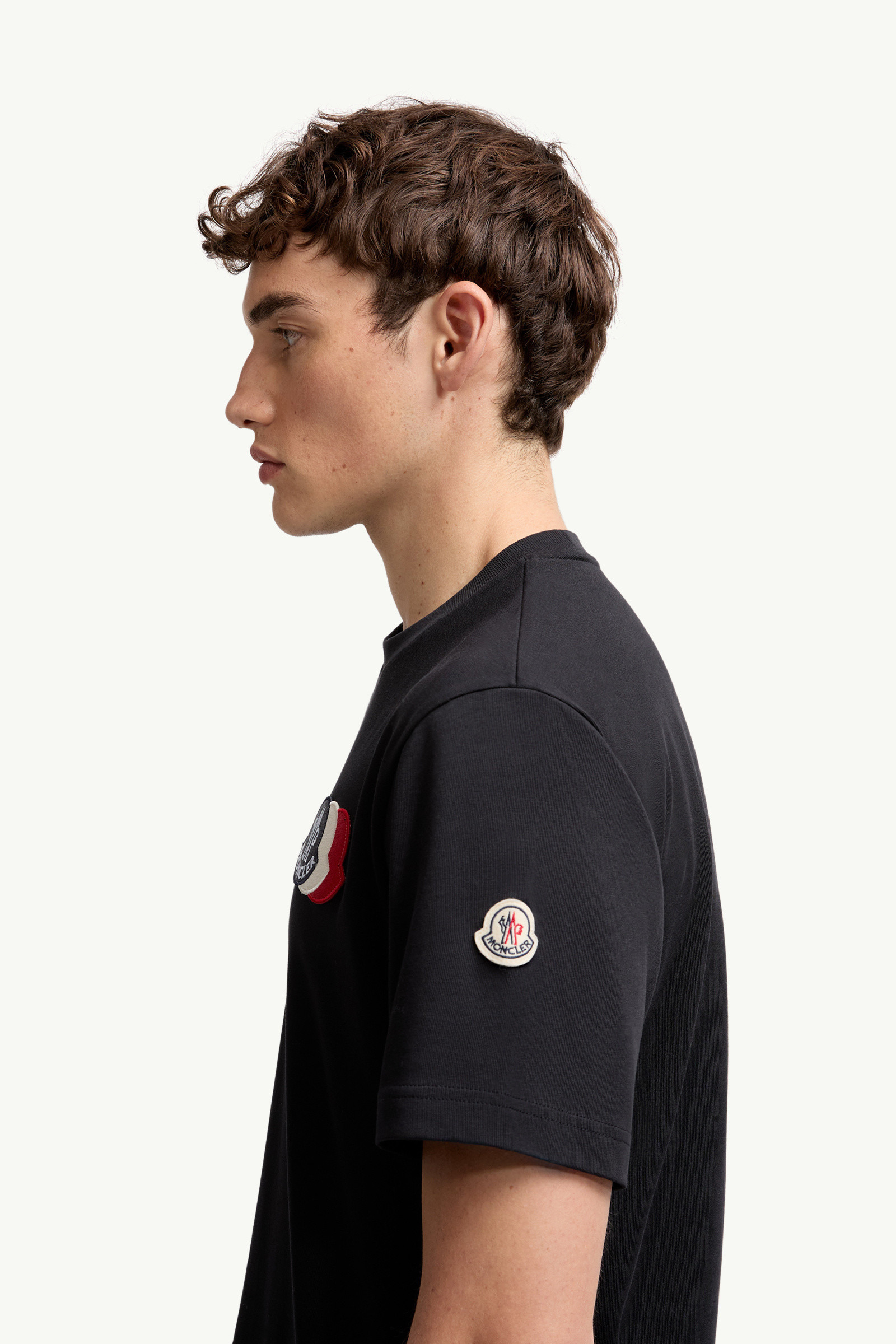 Embroidered Tricolor Logo Cotton T-Shirt - 4