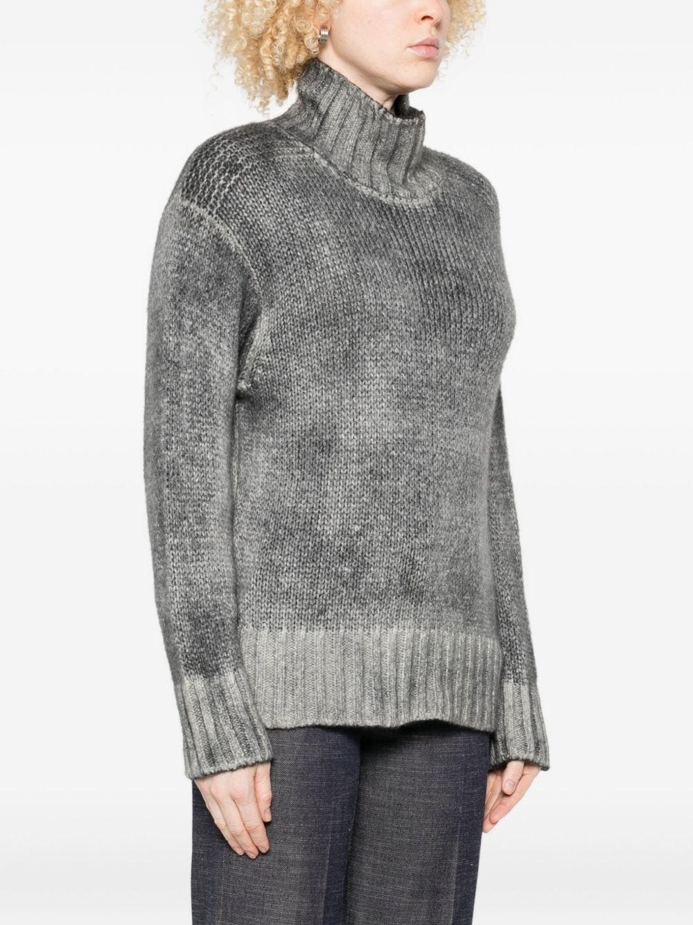 roll-neck ribbed sweater - 3