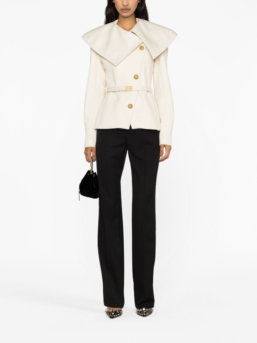 belted wool jacket - 2
